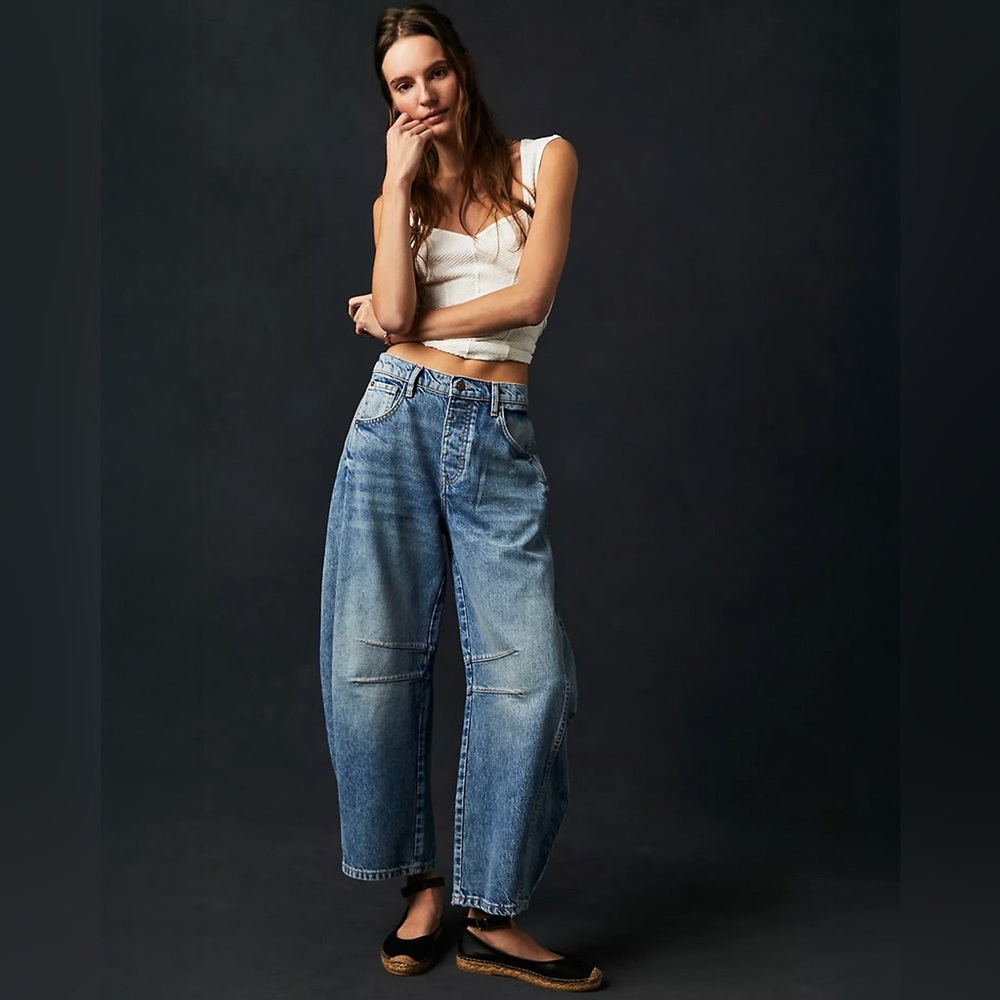 We The Free Light Blue Wide Leg Flare Jeans